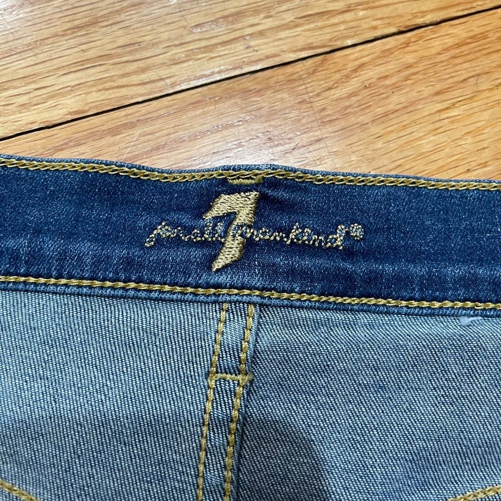 Seven 7 for all Mankind Womens Cut Off Denim Shorts Size 30 Frayed Raw EUC - Picture 3 of 11